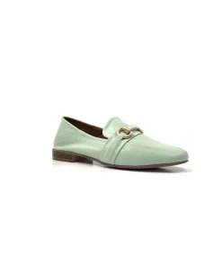 355-ivoire Ivoire 35.48.709 Cuir Vert*Femme Mocassins