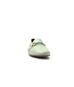 355-ivoire Ivoire 35.48.709 Cuir Vert*Femme Mocassins
