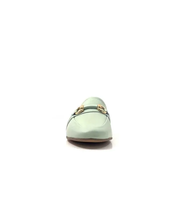 355-ivoire Ivoire 35.48.709 Cuir Vert*Femme Mocassins