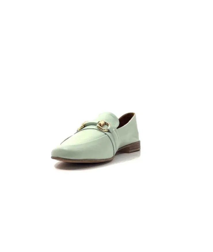 355-ivoire Ivoire 35.48.709 Cuir Vert*Femme Mocassins