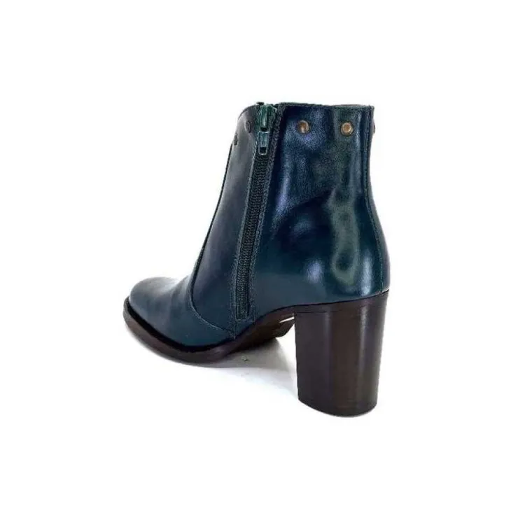 Ivoire0381b Ivoire 8016 Cuir Vert Pavone*Femme Bottines