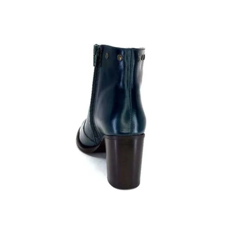 Ivoire0381b Ivoire 8016 Cuir Vert Pavone*Femme Bottines