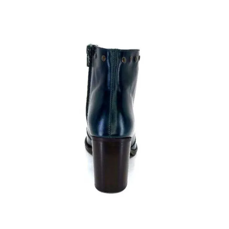 Ivoire0381b Ivoire 8016 Cuir Vert Pavone*Femme Bottines