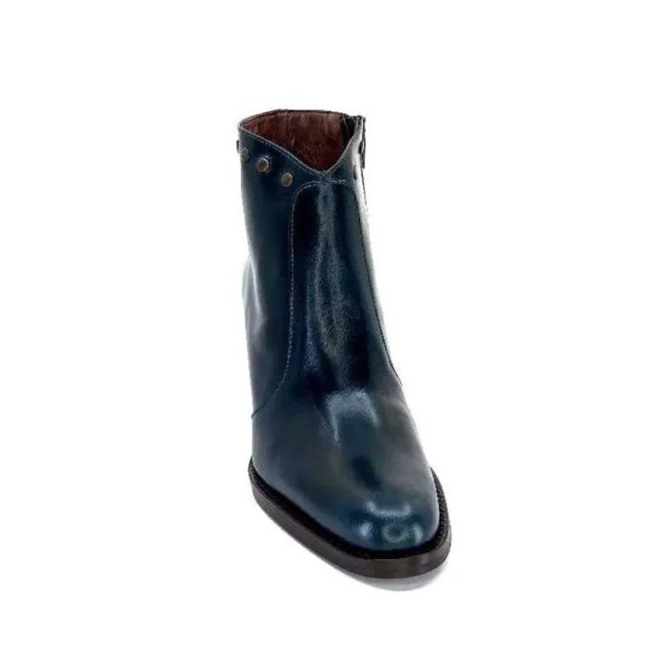 Ivoire0381b Ivoire 8016 Cuir Vert Pavone*Femme Bottines
