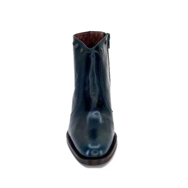 Ivoire0381b Ivoire 8016 Cuir Vert Pavone*Femme Bottines