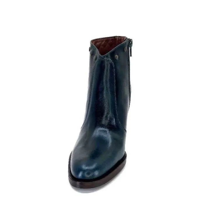 Ivoire0381b Ivoire 8016 Cuir Vert Pavone*Femme Bottines