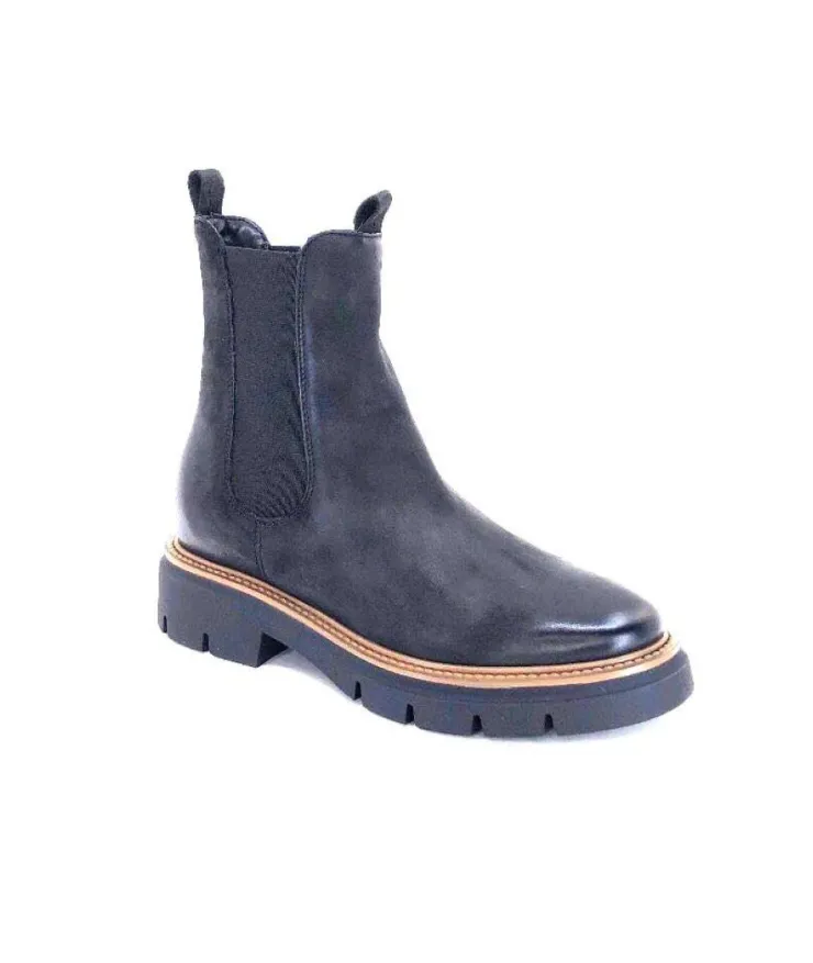 Ivoire0104a Ivoire 50197 Cuir Vintage Noir*Femme Bottines