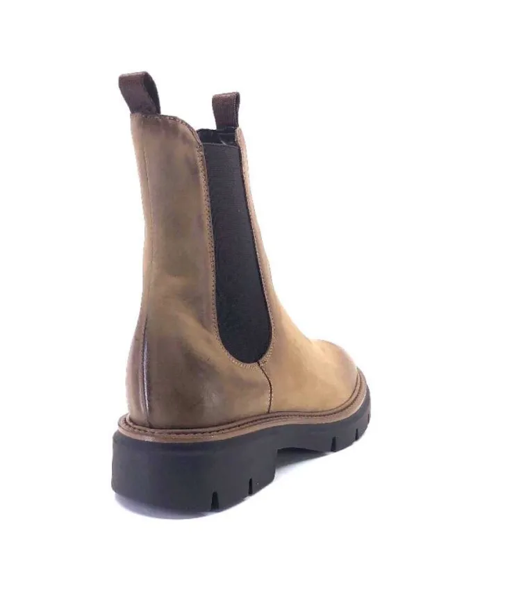 Ivoire0104a Ivoire 50197 Cuir Vintage Vison*Femme Bottines