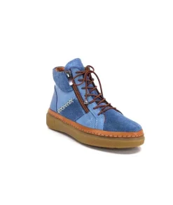 355-ivoire Ivoire 24721 Daim Bleu*Femme Bottines