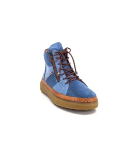 355-ivoire Ivoire 24721 Daim Bleu*Femme Bottines