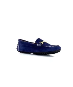 Ivoire0209b Ivoire 12443 Daim Bleu Marine*Femme Mocassins