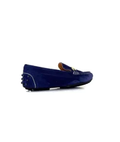 Ivoire0209b Ivoire 12443 Daim Bleu Marine*Femme Mocassins