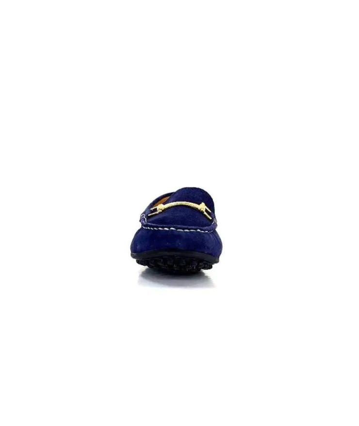 Ivoire0209b Ivoire 12443 Daim Bleu Marine*Femme Mocassins
