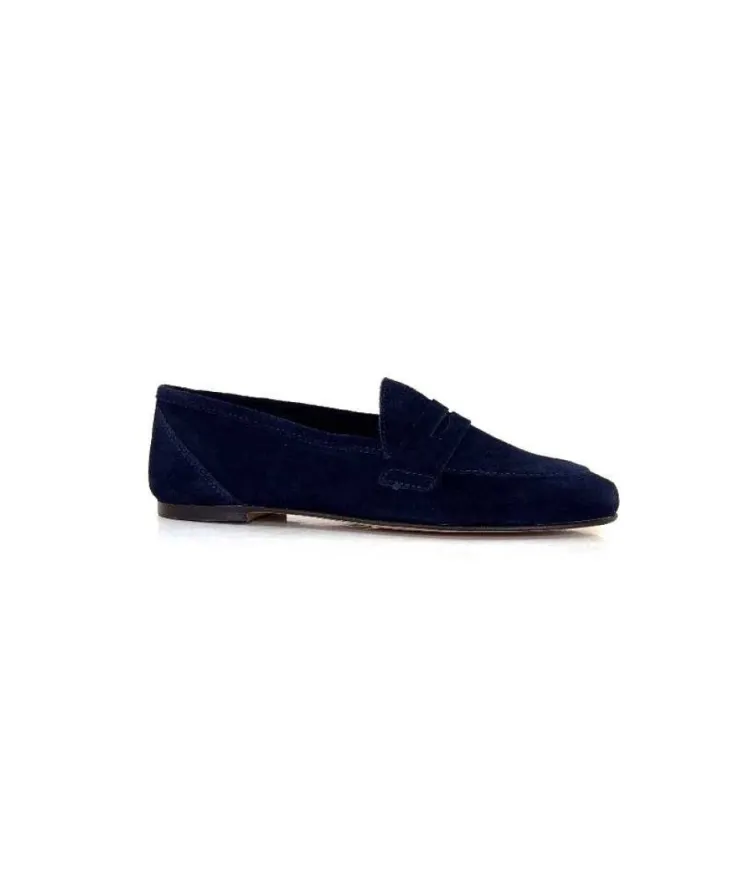 Ivoire0209b Ivoire 10648 Daim Bleu Marine*Femme Mocassins