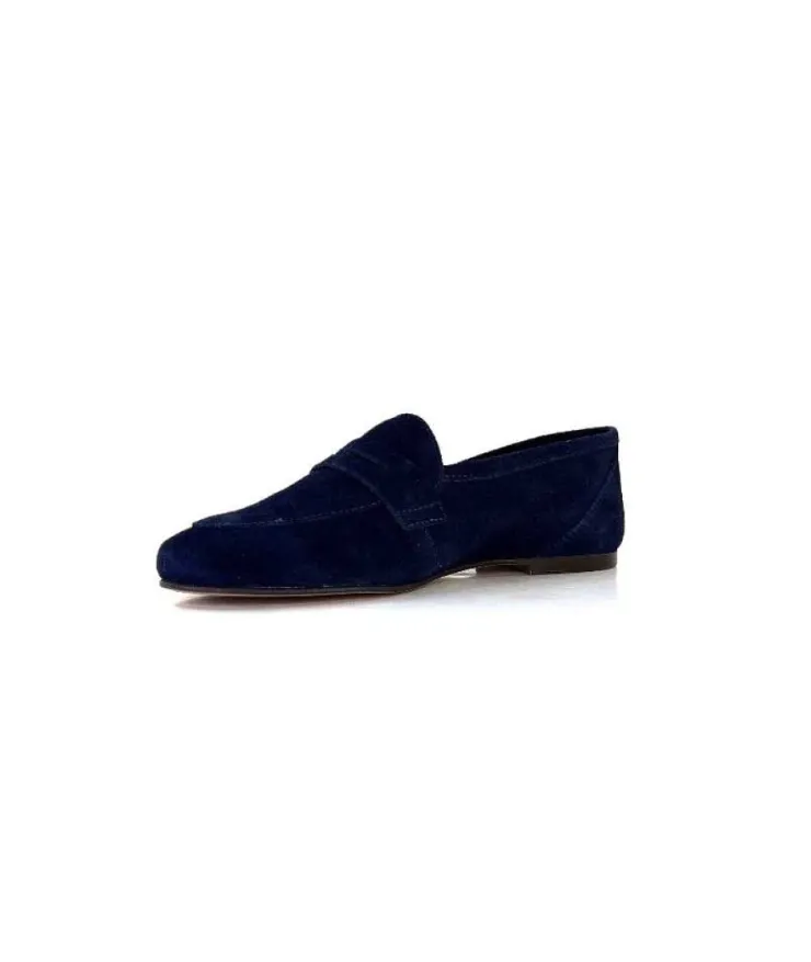 Ivoire0209b Ivoire 10648 Daim Bleu Marine*Femme Mocassins
