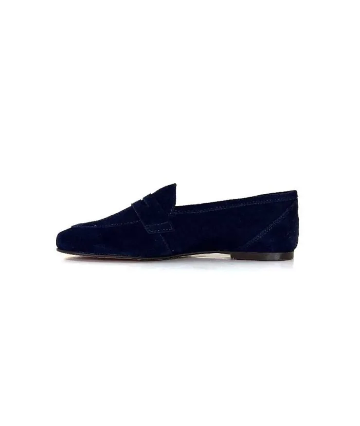 Ivoire0209b Ivoire 10648 Daim Bleu Marine*Femme Mocassins