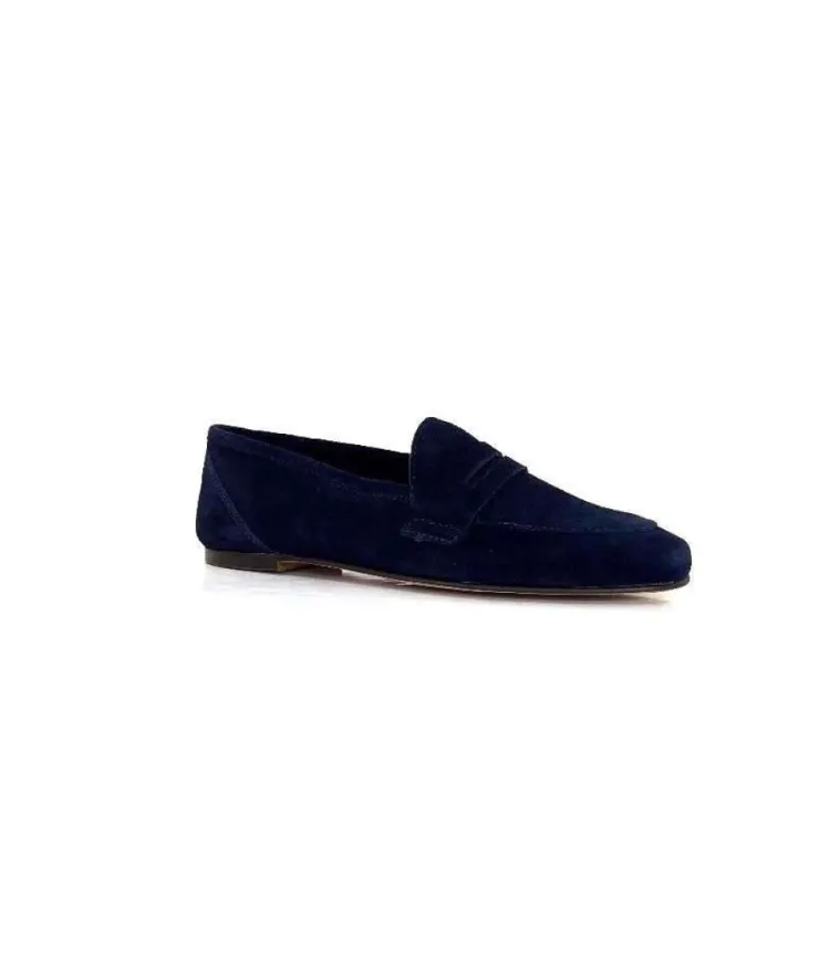 Ivoire0209b Ivoire 10648 Daim Bleu Marine*Femme Mocassins