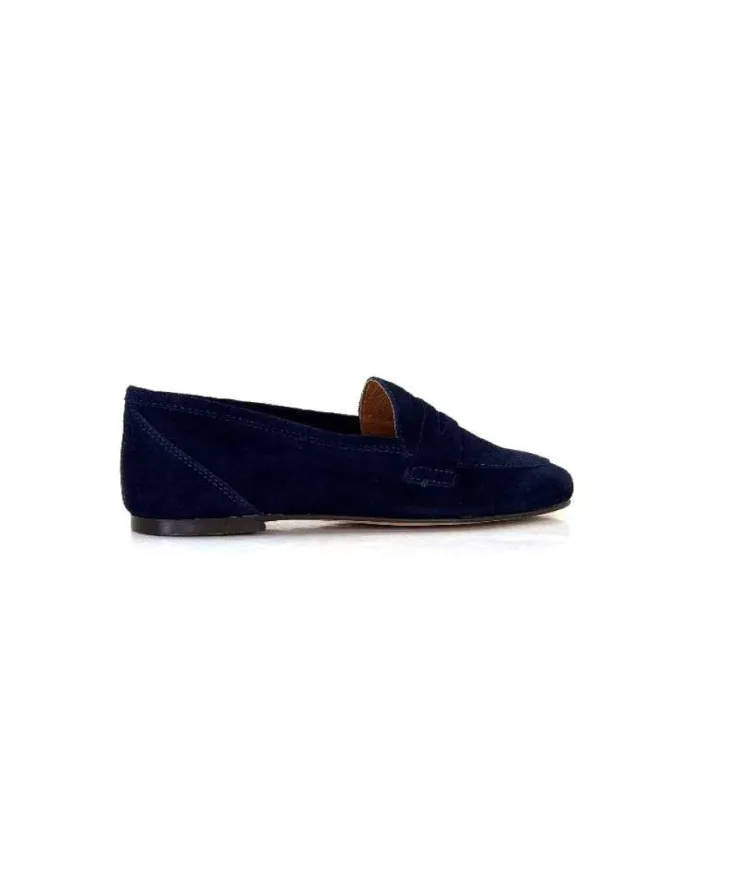 Ivoire0209b Ivoire 10648 Daim Bleu Marine*Femme Mocassins