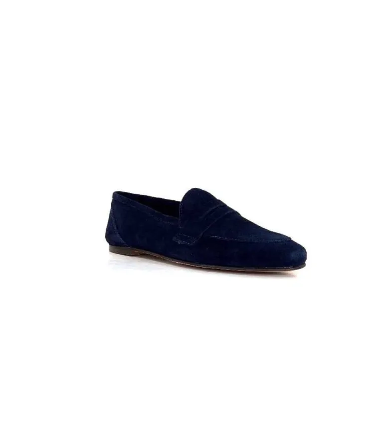Ivoire0209b Ivoire 10648 Daim Bleu Marine*Femme Mocassins