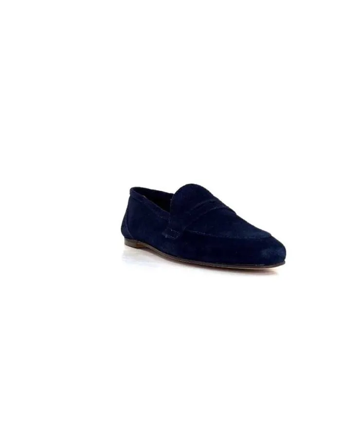 Ivoire0209b Ivoire 10648 Daim Bleu Marine*Femme Mocassins