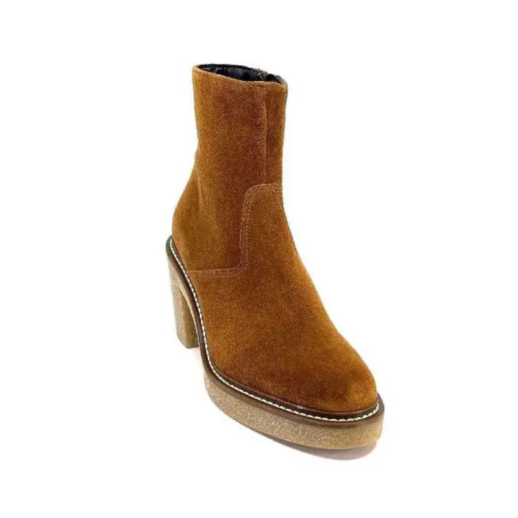 Ivoire0104a Ivoire 52245 Daim Cognac*Femme Bottines