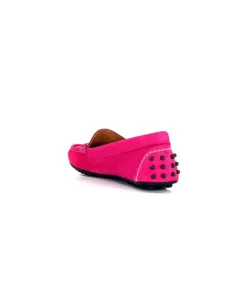 Ivoire0209b Ivoire 12443 Daim Fushia*Femme Mocassins