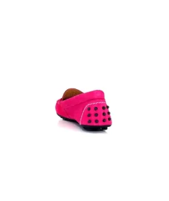 Ivoire0209b Ivoire 12443 Daim Fushia*Femme Mocassins