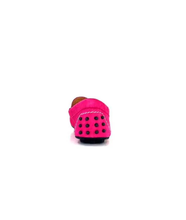 Ivoire0209b Ivoire 12443 Daim Fushia*Femme Mocassins