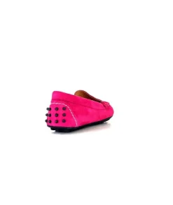 Ivoire0209b Ivoire 12443 Daim Fushia*Femme Mocassins