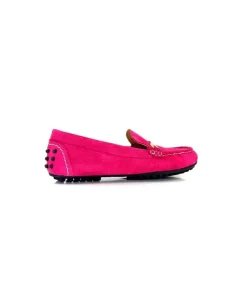 Ivoire0209b Ivoire 12443 Daim Fushia*Femme Mocassins