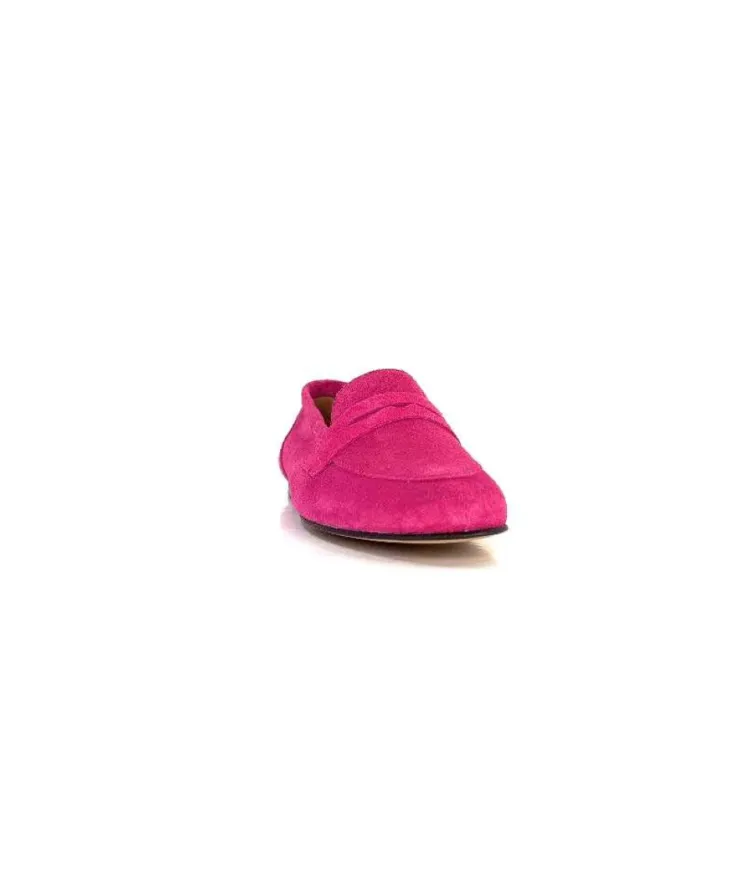 Ivoire0209b Ivoire 10648 Daim Fuxia*Femme Mocassins
