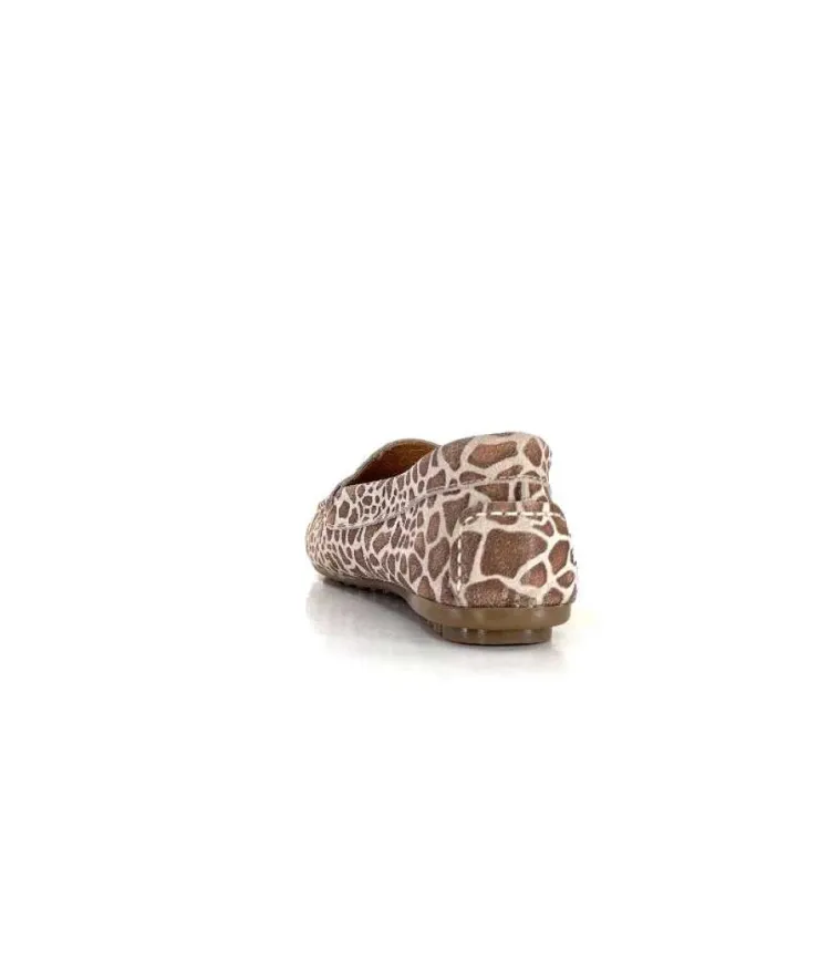 Ivoire0209b Ivoire 10322 Daim Leo Beige*Femme Mocassins