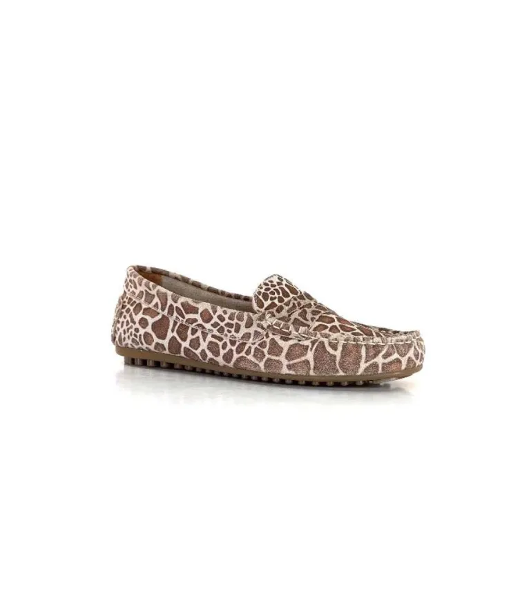 Ivoire0209b Ivoire 10322 Daim Leo Beige*Femme Mocassins