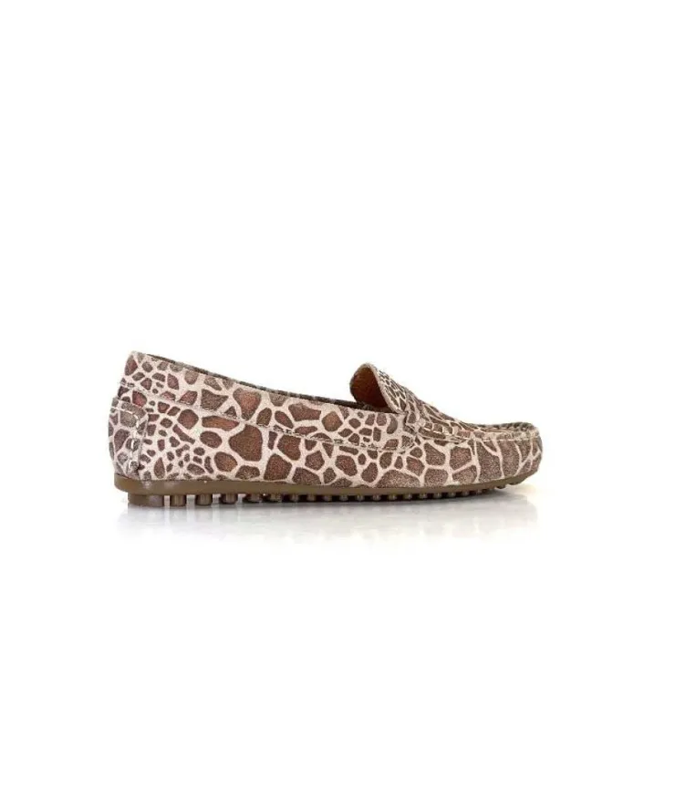 Ivoire0209b Ivoire 10322 Daim Leo Beige*Femme Mocassins