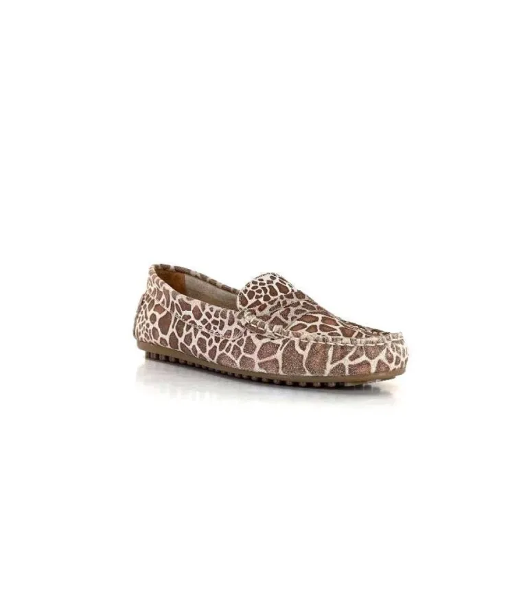 Ivoire0209b Ivoire 10322 Daim Leo Beige*Femme Mocassins