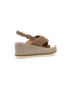 Ivoire0551 Ivoire 2153 Daim Marron Cuir Creme*Femme Plateformes