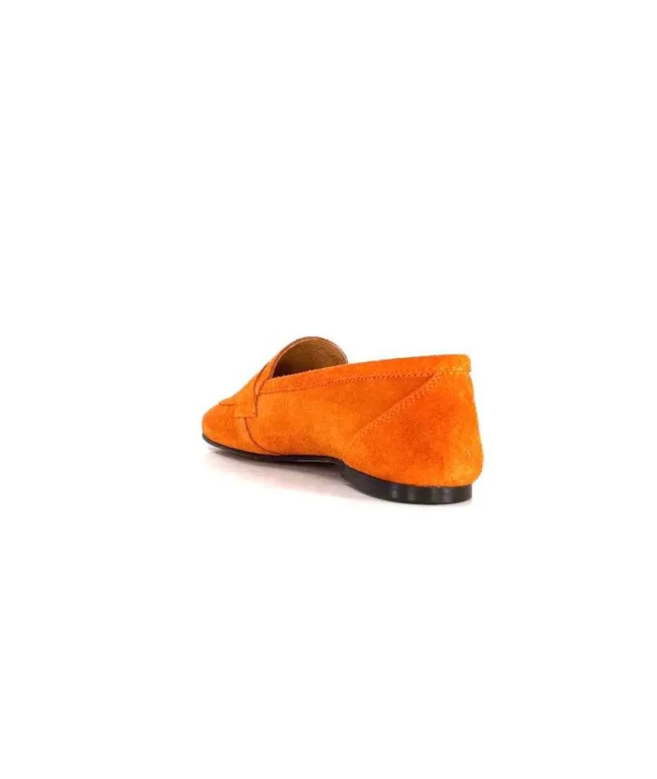 Ivoire0209b Ivoire 10648 Daim Orange*Femme Mocassins
