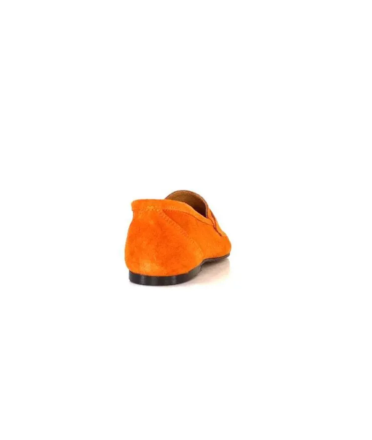 Ivoire0209b Ivoire 10648 Daim Orange*Femme Mocassins