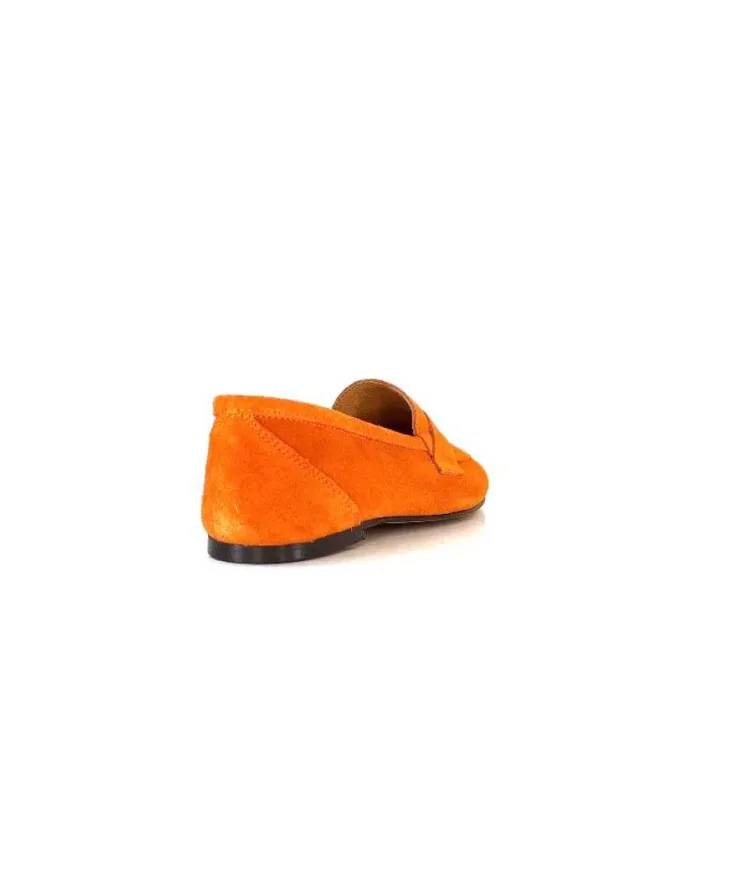 Ivoire0209b Ivoire 10648 Daim Orange*Femme Mocassins