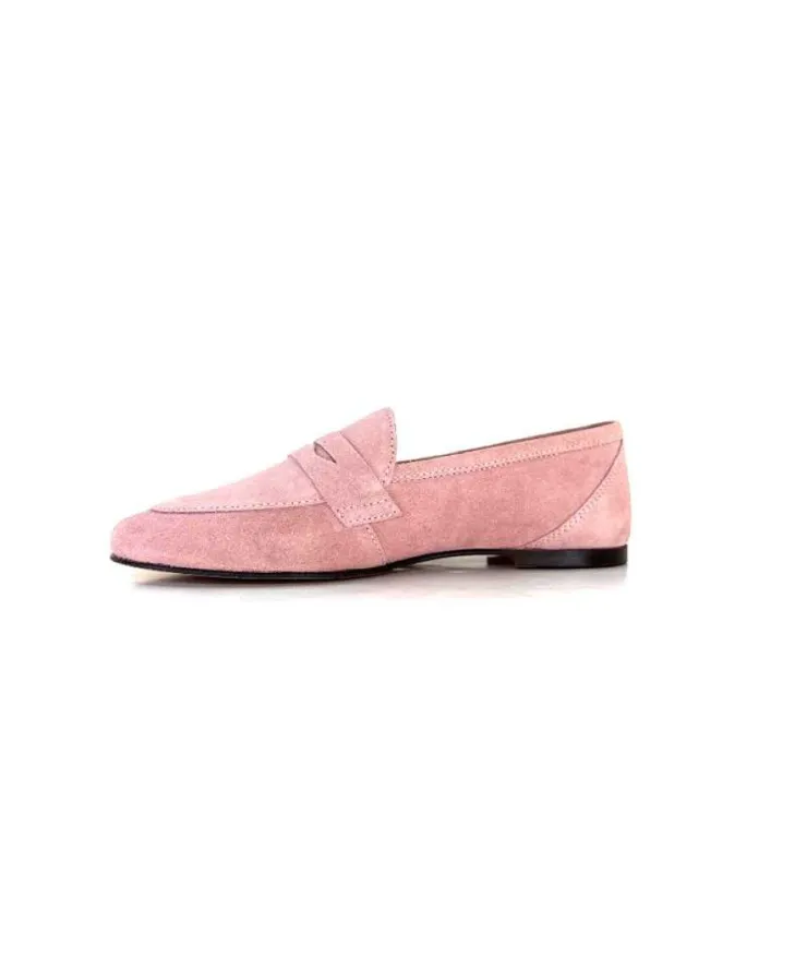 Ivoire0209b Ivoire 10648 Daim Rose*Femme Mocassins