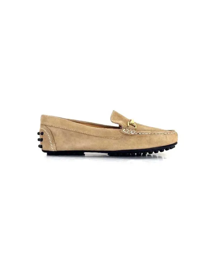 Ivoire0209b Ivoire 12443 Daim Taupe*Femme Mocassins