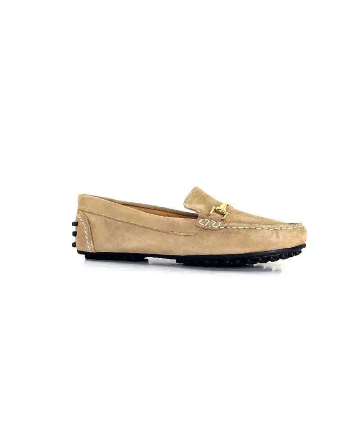 Ivoire0209b Ivoire 12443 Daim Taupe*Femme Mocassins