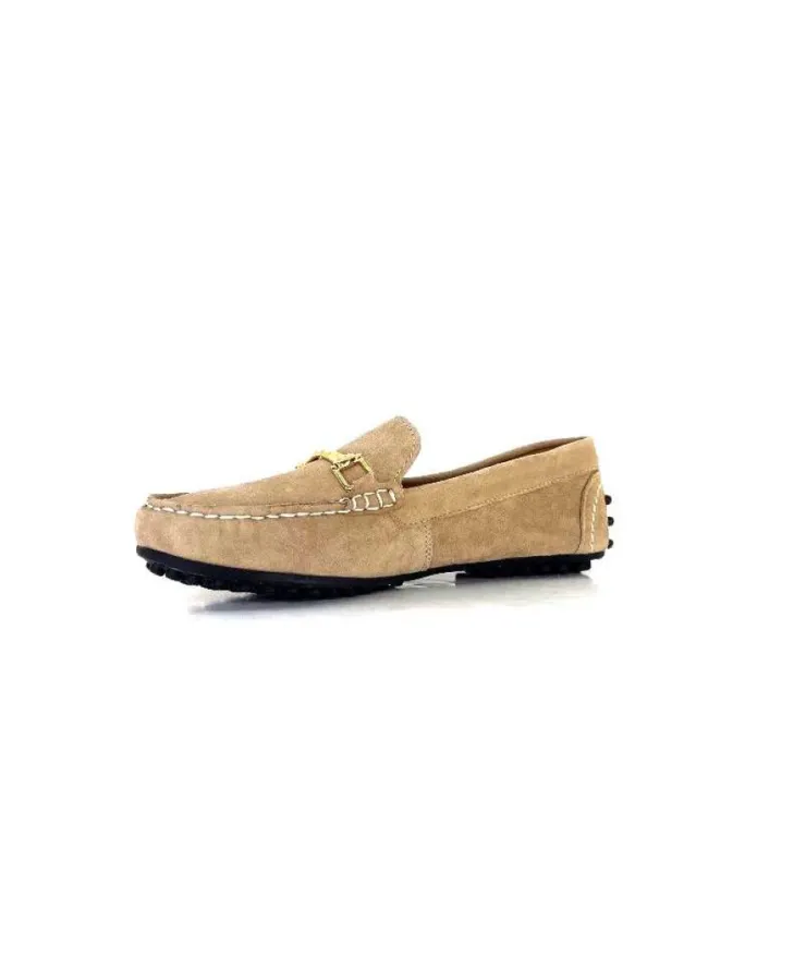 Ivoire0209b Ivoire 12443 Daim Taupe*Femme Mocassins