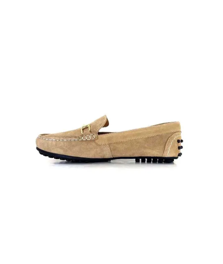 Ivoire0209b Ivoire 12443 Daim Taupe*Femme Mocassins