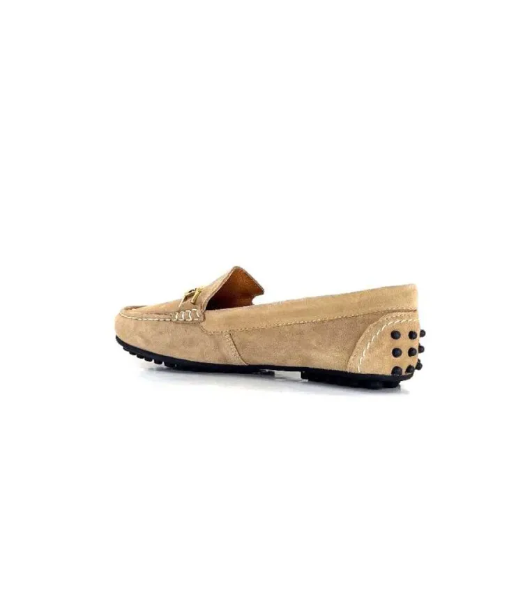 Ivoire0209b Ivoire 12443 Daim Taupe*Femme Mocassins