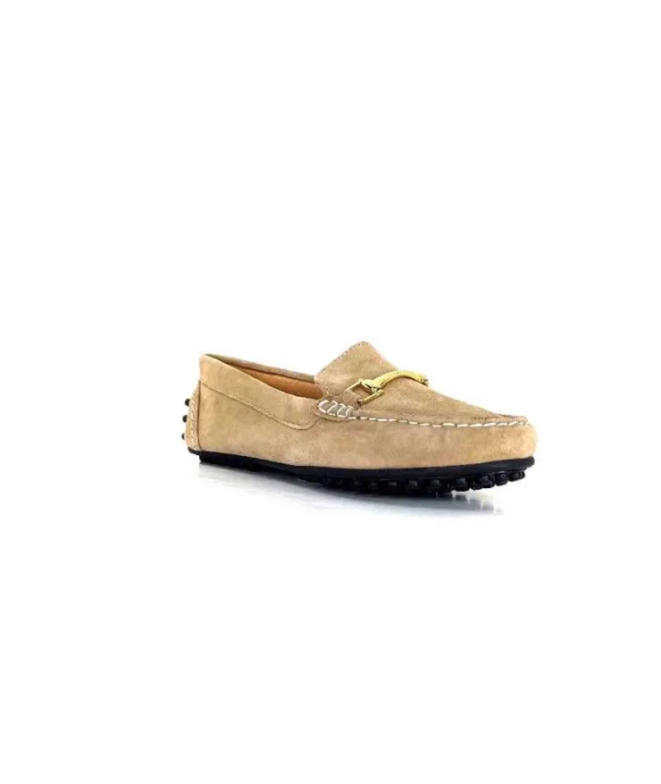 Ivoire0209b Ivoire 12443 Daim Taupe*Femme Mocassins