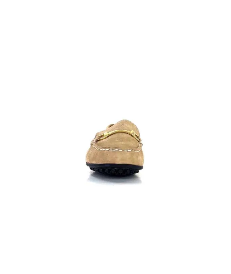 Ivoire0209b Ivoire 12443 Daim Taupe*Femme Mocassins