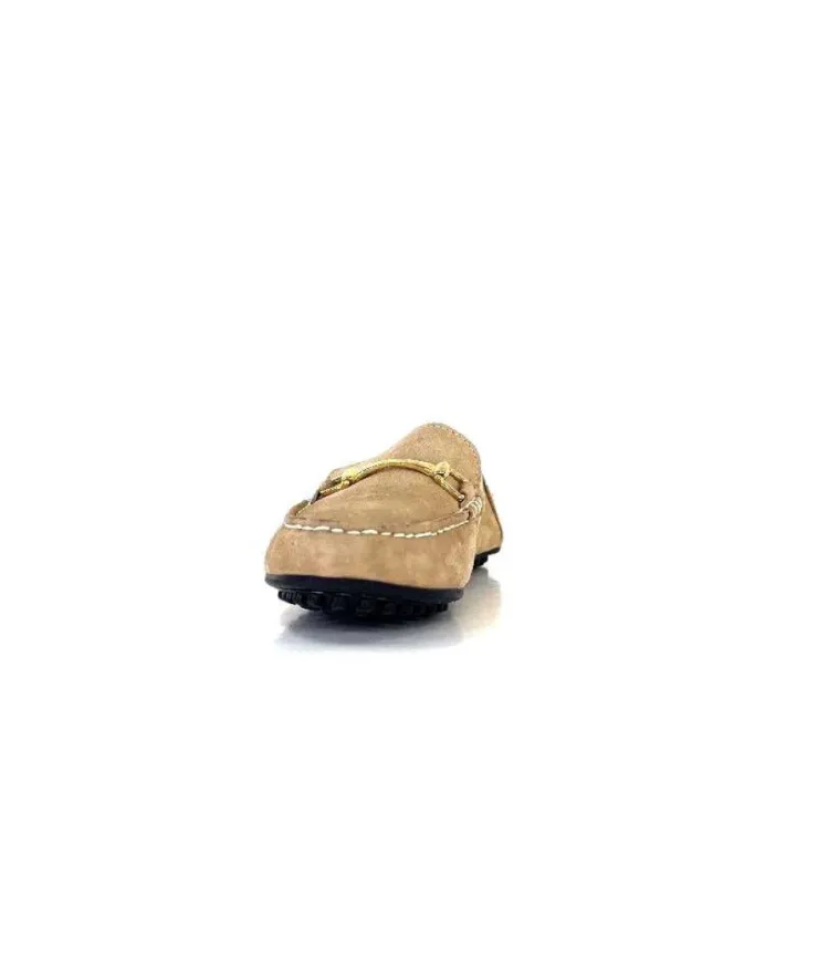 Ivoire0209b Ivoire 12443 Daim Taupe*Femme Mocassins