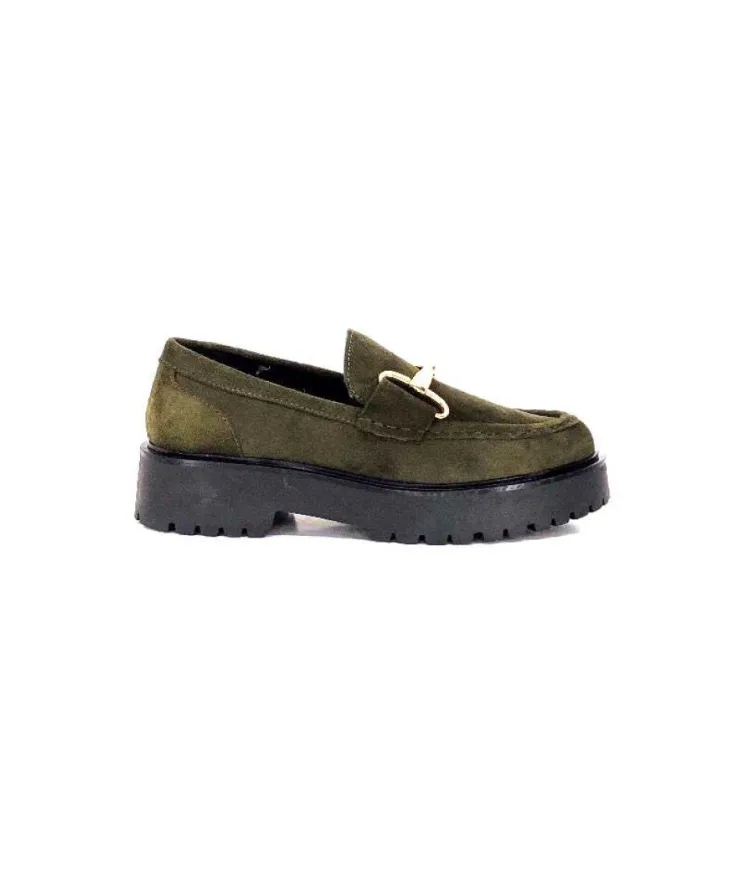 Ivoire0351a Ivoire 7325177 Daim Vert*Femme Mocassins