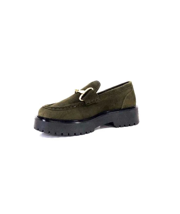 Ivoire0351a Ivoire 7325177 Daim Vert*Femme Mocassins
